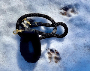 Genuine Shearling Grip, Leather/Nylon Rope Leash: Gstaad (The Set)